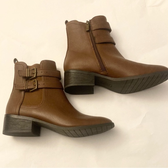 Kenneth Cole Salt Biker Womens Faux Leather Block Heel Ankle Boots Size 8 NEW - Picture 5 of 11